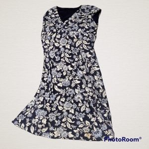 CHAPS brand midi/mini Sz L 👗 w/navy slip Dress from the Bay